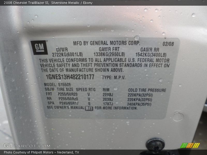 Silverstone Metallic / Ebony 2008 Chevrolet TrailBlazer SS