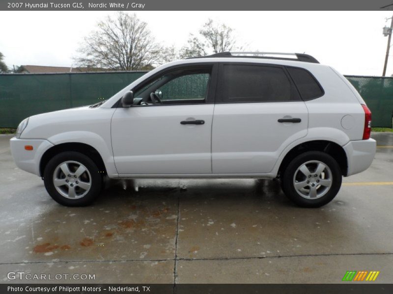 Nordic White / Gray 2007 Hyundai Tucson GLS