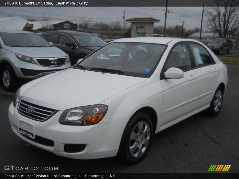 Clear White / Gray 2009 Kia Spectra EX Sedan