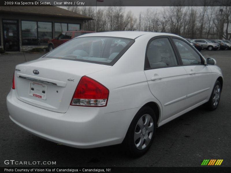 Clear White / Gray 2009 Kia Spectra EX Sedan