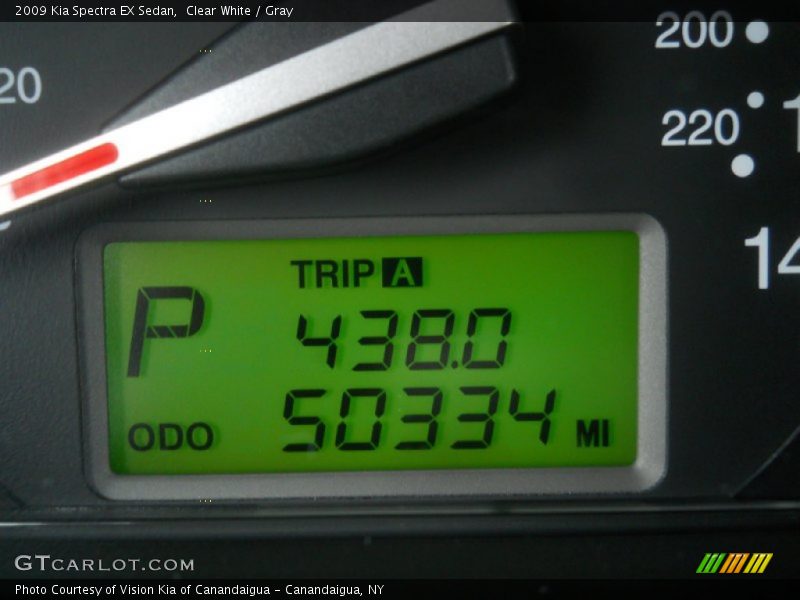 Clear White / Gray 2009 Kia Spectra EX Sedan