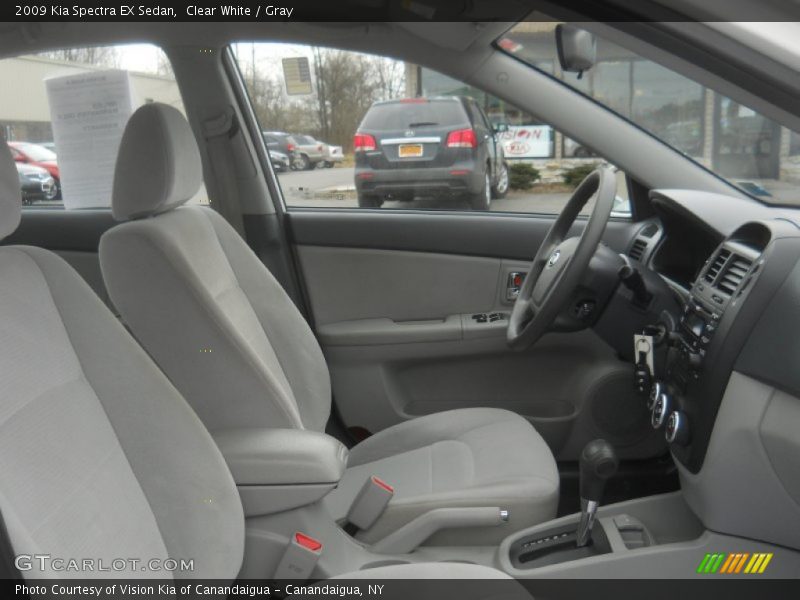 Clear White / Gray 2009 Kia Spectra EX Sedan