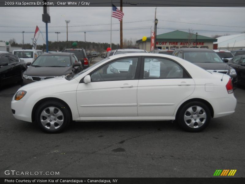 Clear White / Gray 2009 Kia Spectra EX Sedan