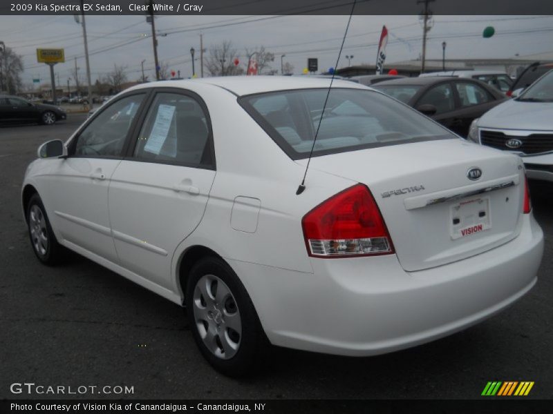 Clear White / Gray 2009 Kia Spectra EX Sedan