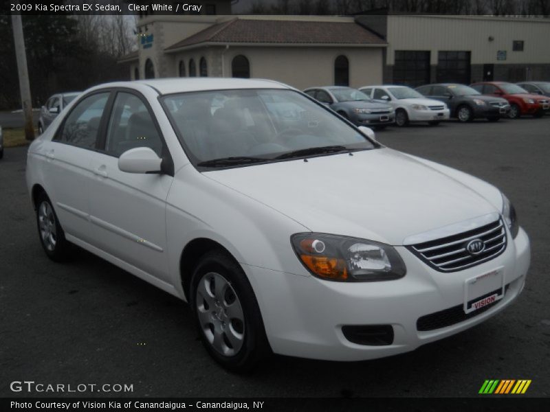 Clear White / Gray 2009 Kia Spectra EX Sedan