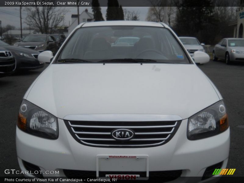 Clear White / Gray 2009 Kia Spectra EX Sedan