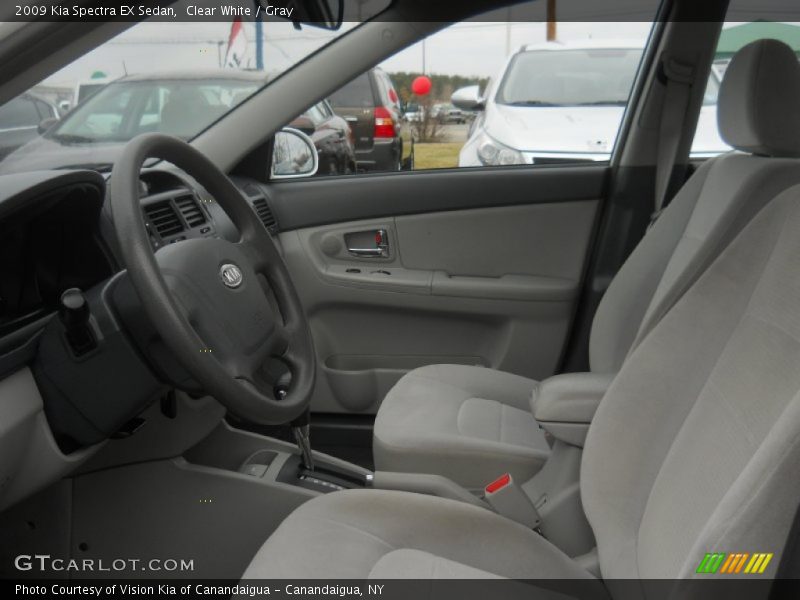 Clear White / Gray 2009 Kia Spectra EX Sedan