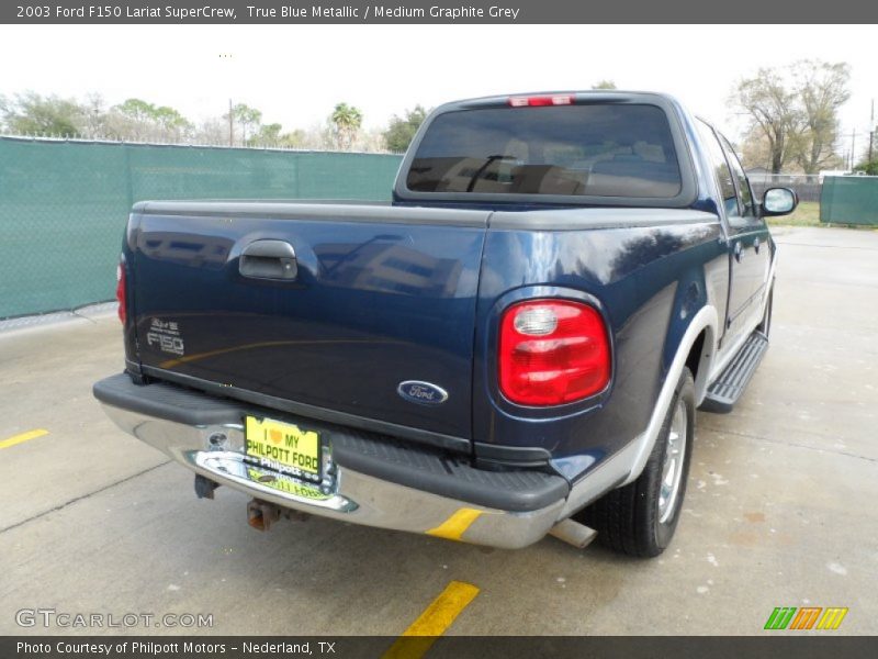 True Blue Metallic / Medium Graphite Grey 2003 Ford F150 Lariat SuperCrew