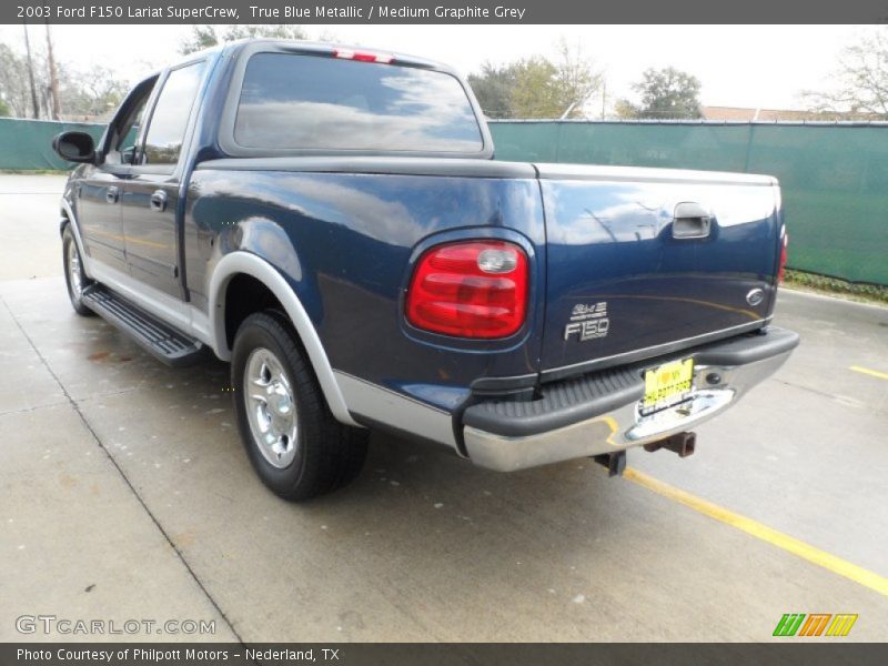 True Blue Metallic / Medium Graphite Grey 2003 Ford F150 Lariat SuperCrew