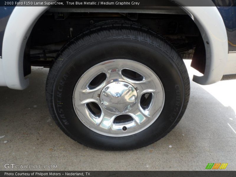 True Blue Metallic / Medium Graphite Grey 2003 Ford F150 Lariat SuperCrew