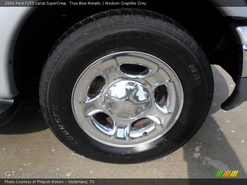 True Blue Metallic / Medium Graphite Grey 2003 Ford F150 Lariat SuperCrew