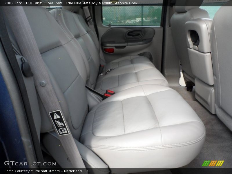 True Blue Metallic / Medium Graphite Grey 2003 Ford F150 Lariat SuperCrew