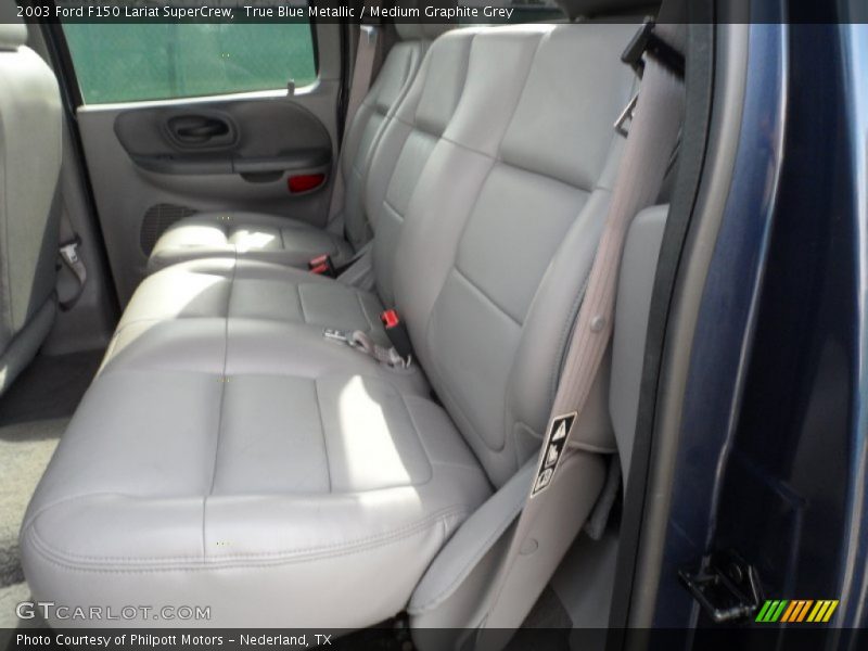 True Blue Metallic / Medium Graphite Grey 2003 Ford F150 Lariat SuperCrew