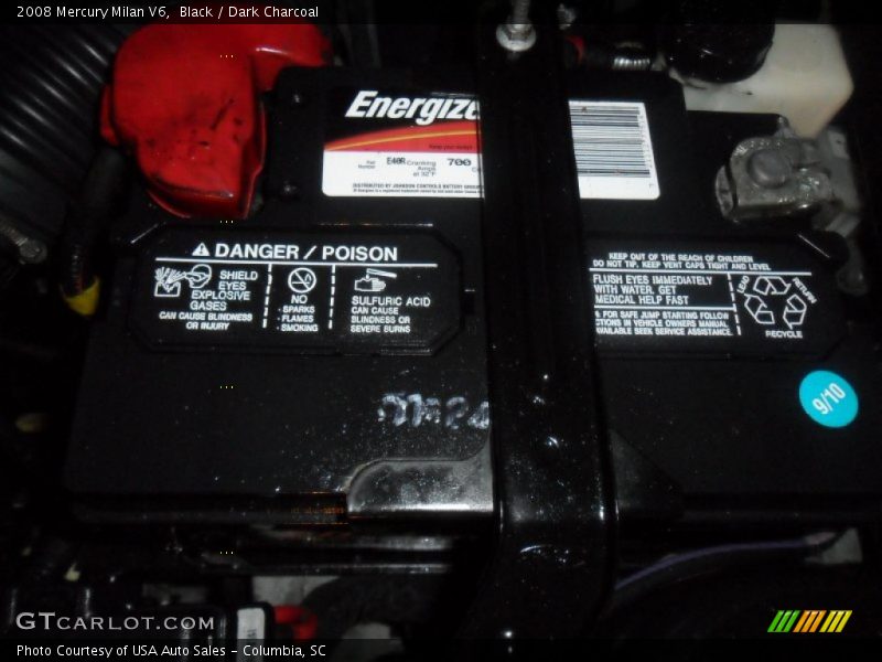 Black / Dark Charcoal 2008 Mercury Milan V6