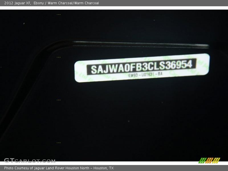 Ebony / Warm Charcoal/Warm Charcoal 2012 Jaguar XF