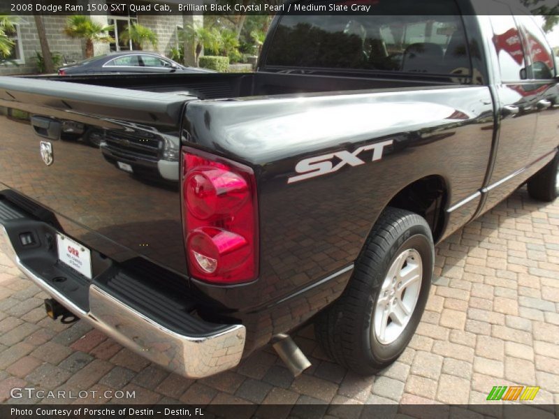 Brilliant Black Crystal Pearl / Medium Slate Gray 2008 Dodge Ram 1500 SXT Quad Cab