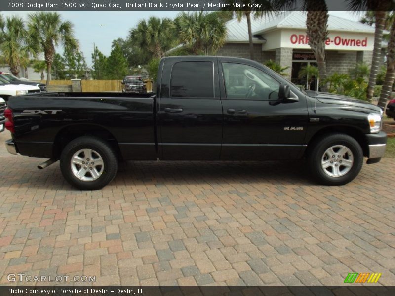 Brilliant Black Crystal Pearl / Medium Slate Gray 2008 Dodge Ram 1500 SXT Quad Cab
