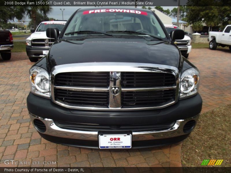 Brilliant Black Crystal Pearl / Medium Slate Gray 2008 Dodge Ram 1500 SXT Quad Cab