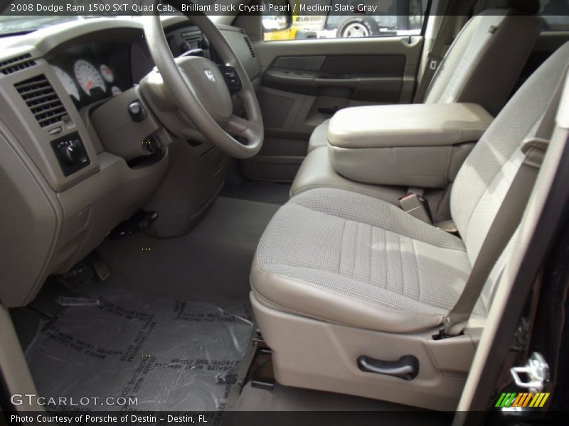 Brilliant Black Crystal Pearl / Medium Slate Gray 2008 Dodge Ram 1500 SXT Quad Cab