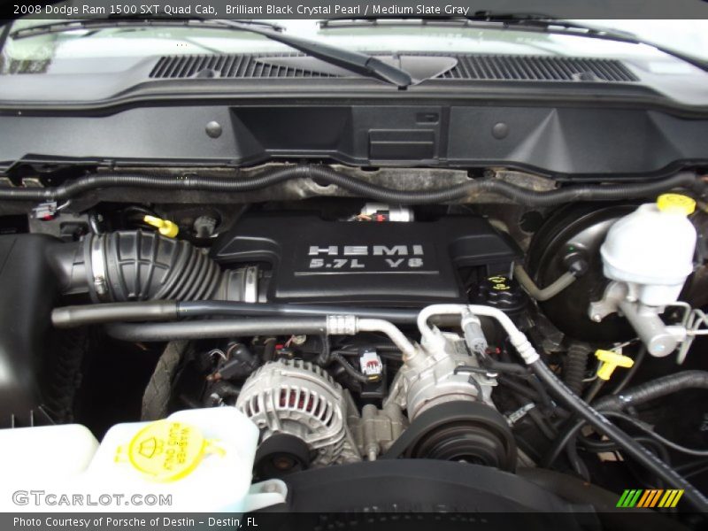 Brilliant Black Crystal Pearl / Medium Slate Gray 2008 Dodge Ram 1500 SXT Quad Cab