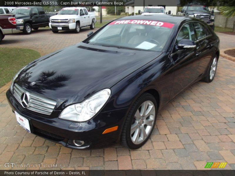 Capri Blue Metallic / Cashmere Beige 2008 Mercedes-Benz CLS 550