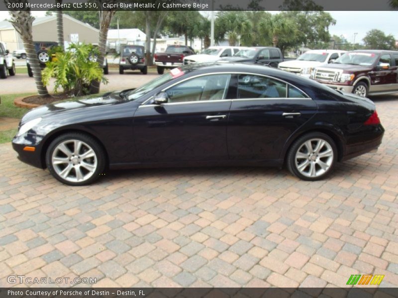 Capri Blue Metallic / Cashmere Beige 2008 Mercedes-Benz CLS 550