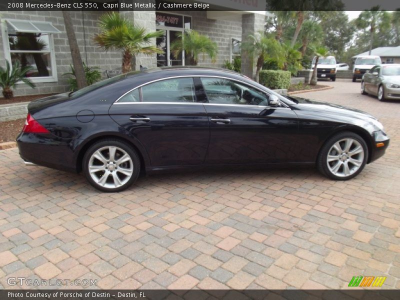 Capri Blue Metallic / Cashmere Beige 2008 Mercedes-Benz CLS 550