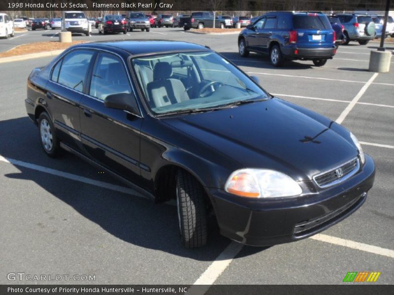 Flamenco Black Pearl / Gray 1998 Honda Civic LX Sedan
