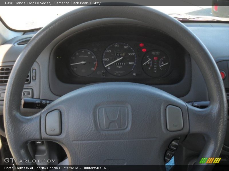 Flamenco Black Pearl / Gray 1998 Honda Civic LX Sedan