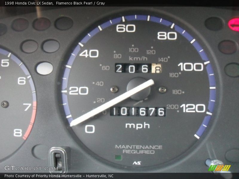 Flamenco Black Pearl / Gray 1998 Honda Civic LX Sedan