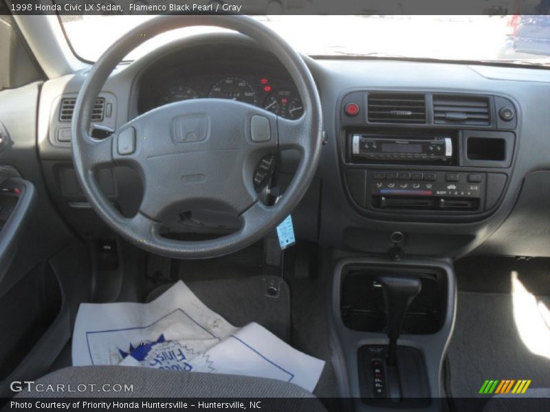 Flamenco Black Pearl / Gray 1998 Honda Civic LX Sedan