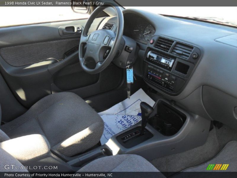 Flamenco Black Pearl / Gray 1998 Honda Civic LX Sedan