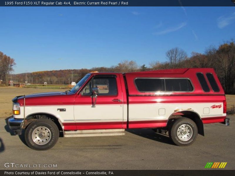 Electric Currant Red Pearl / Red 1995 Ford F150 XLT Regular Cab 4x4