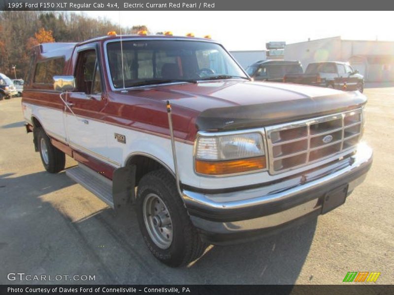 Electric Currant Red Pearl / Red 1995 Ford F150 XLT Regular Cab 4x4