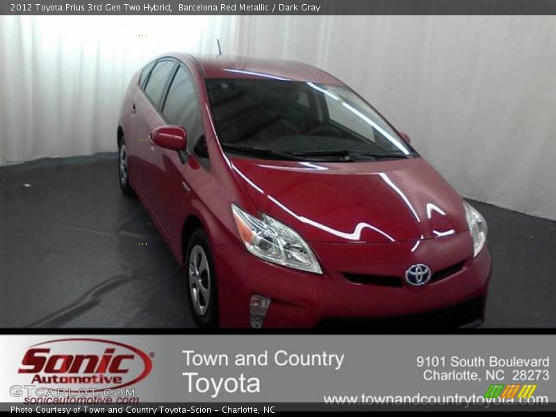 Barcelona Red Metallic / Dark Gray 2012 Toyota Prius 3rd Gen Two Hybrid