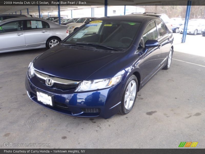 Royal Blue Pearl / Black 2009 Honda Civic LX-S Sedan