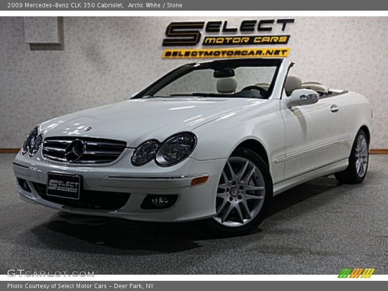 Arctic White / Stone 2009 Mercedes-Benz CLK 350 Cabriolet