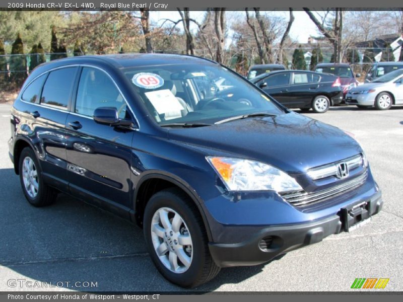 Royal Blue Pearl / Gray 2009 Honda CR-V EX-L 4WD