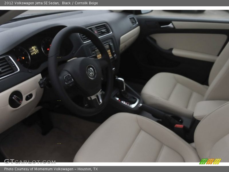 Black / Cornsilk Beige 2012 Volkswagen Jetta SE Sedan