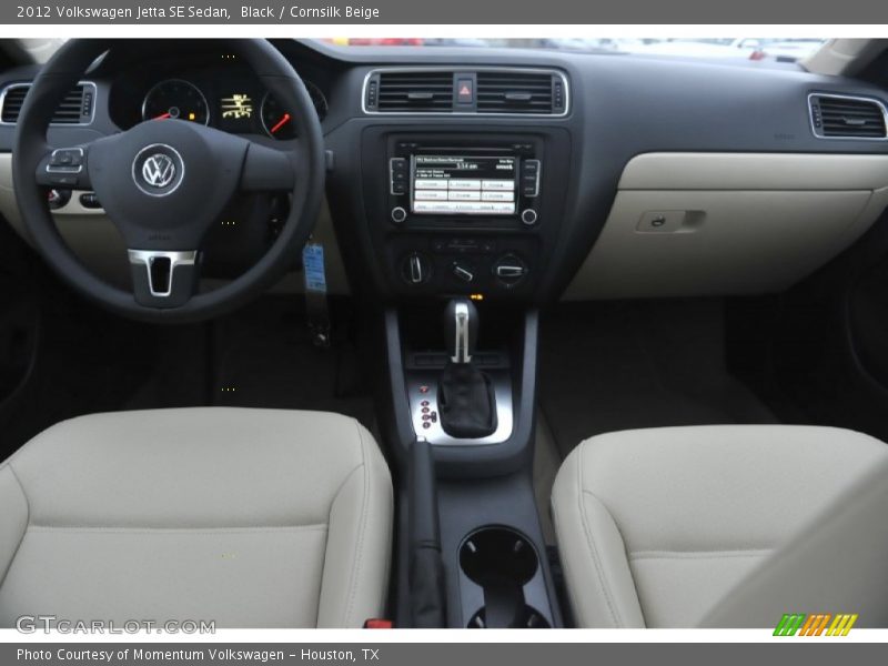 Black / Cornsilk Beige 2012 Volkswagen Jetta SE Sedan