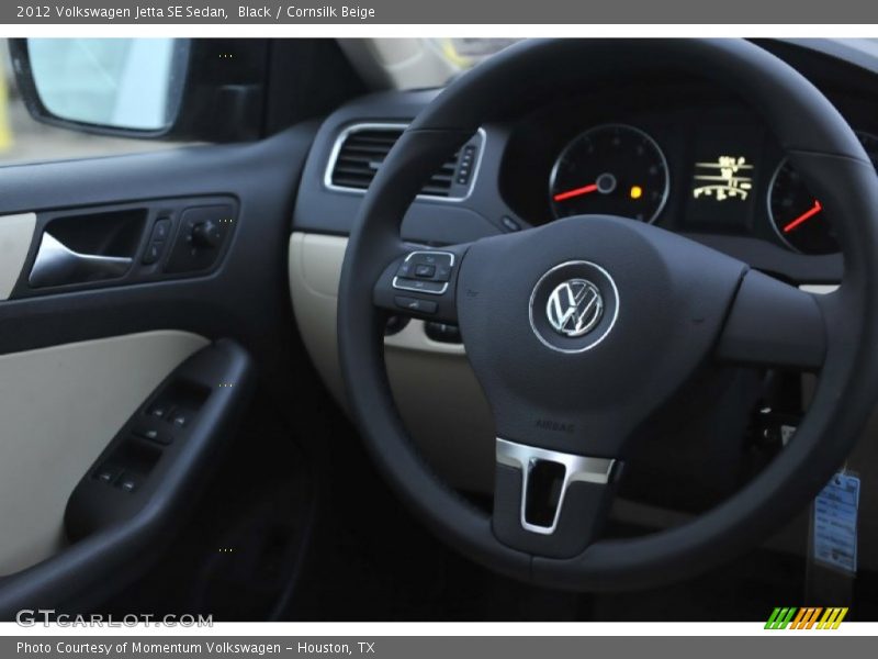 Black / Cornsilk Beige 2012 Volkswagen Jetta SE Sedan