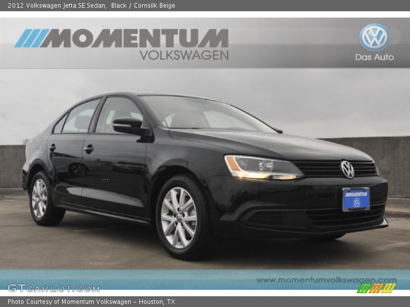 Black / Cornsilk Beige 2012 Volkswagen Jetta SE Sedan