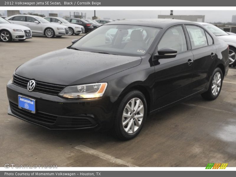 Black / Cornsilk Beige 2012 Volkswagen Jetta SE Sedan