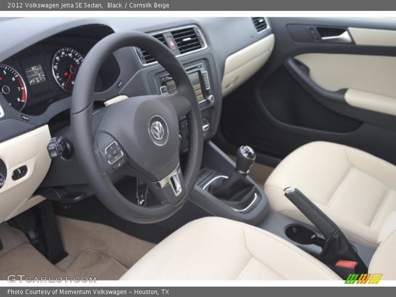 Black / Cornsilk Beige 2012 Volkswagen Jetta SE Sedan