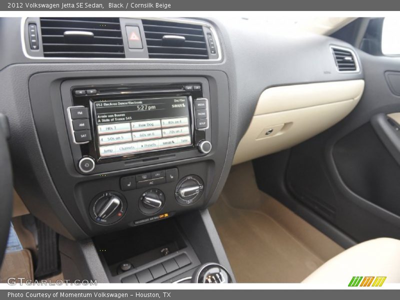 Black / Cornsilk Beige 2012 Volkswagen Jetta SE Sedan