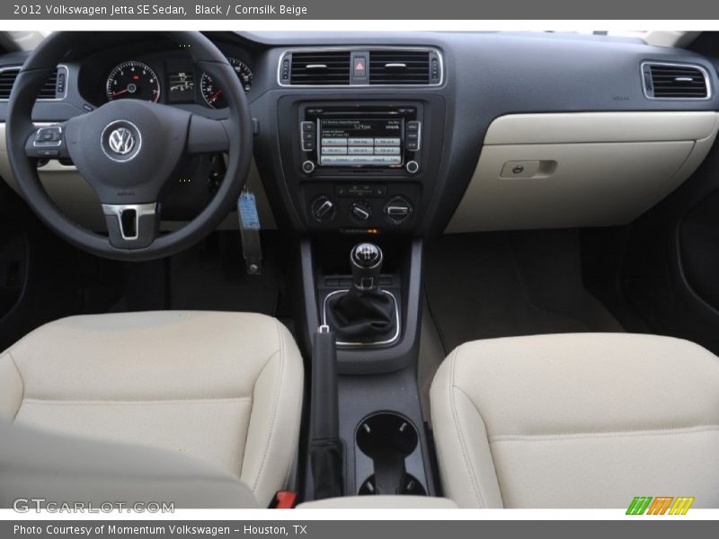 Black / Cornsilk Beige 2012 Volkswagen Jetta SE Sedan