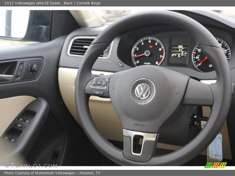 Black / Cornsilk Beige 2012 Volkswagen Jetta SE Sedan
