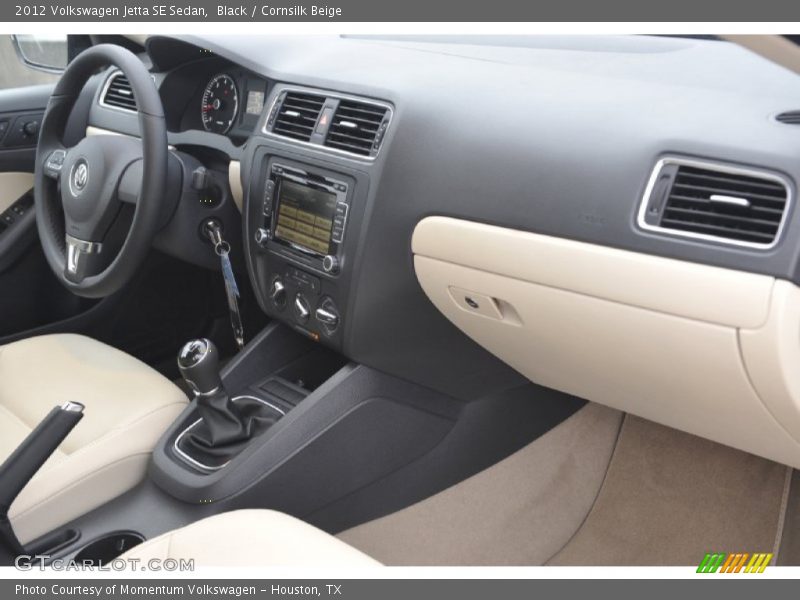 Black / Cornsilk Beige 2012 Volkswagen Jetta SE Sedan