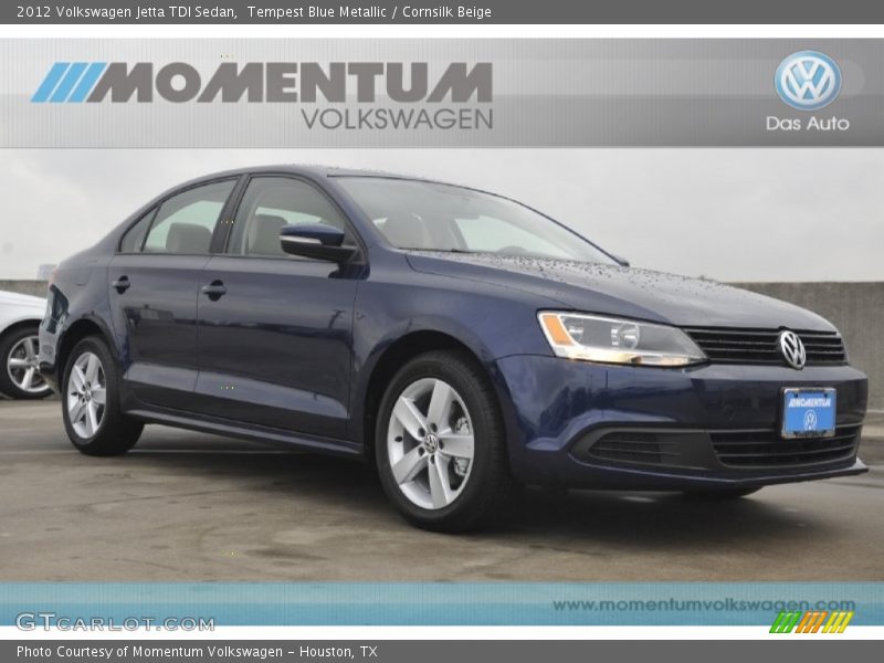 Tempest Blue Metallic / Cornsilk Beige 2012 Volkswagen Jetta TDI Sedan