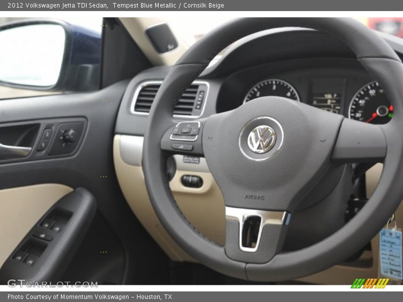Tempest Blue Metallic / Cornsilk Beige 2012 Volkswagen Jetta TDI Sedan